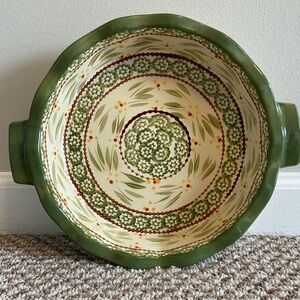 Temp-Tations by Tara Old World Green Baking Dish/Pie Plate with Handles